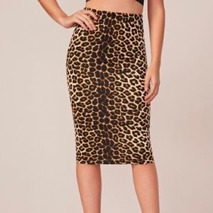 BRAND NEW Leopard MIDI Skirt